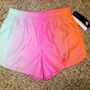 Girls adidas colorful athletic shorts